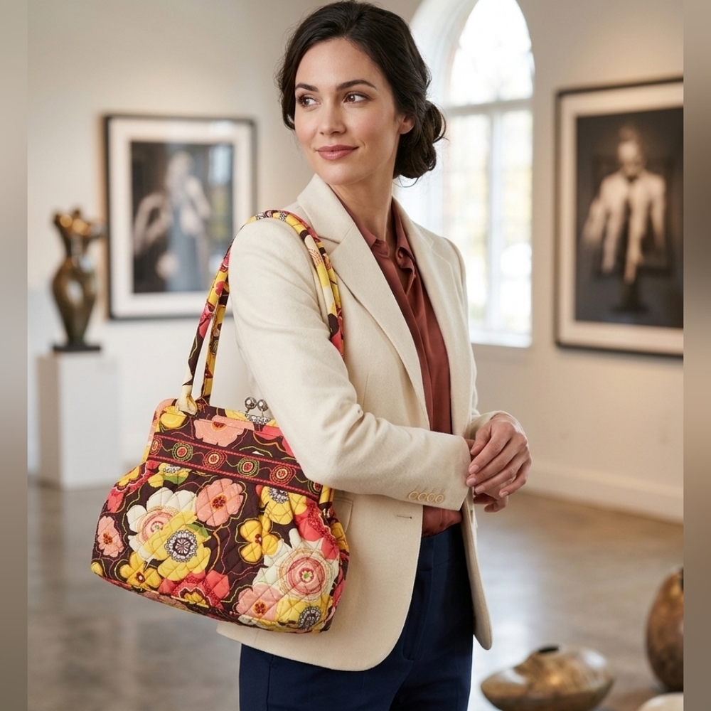 NWOT Vera Bradley "Alice" Quilted Floral Shoulder Bag, Butter Cup Print